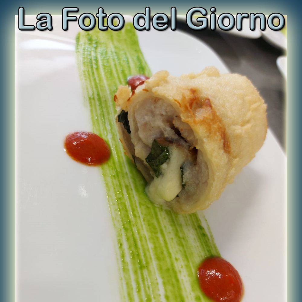 Pesce bandiera in carrozza con salsa nduja ed essenza di lattuga, fotografia inserita da Antonio Potenza