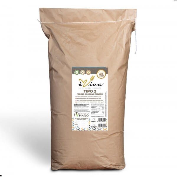 Farina di grano tenero Tipo 2 con germe di grano vivo - confezione da 25 Kg