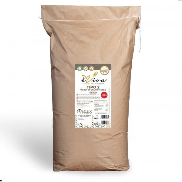 Farina di grano tenero Tipo 2 forte con germe di grano vivo - confezione da 25 Kg