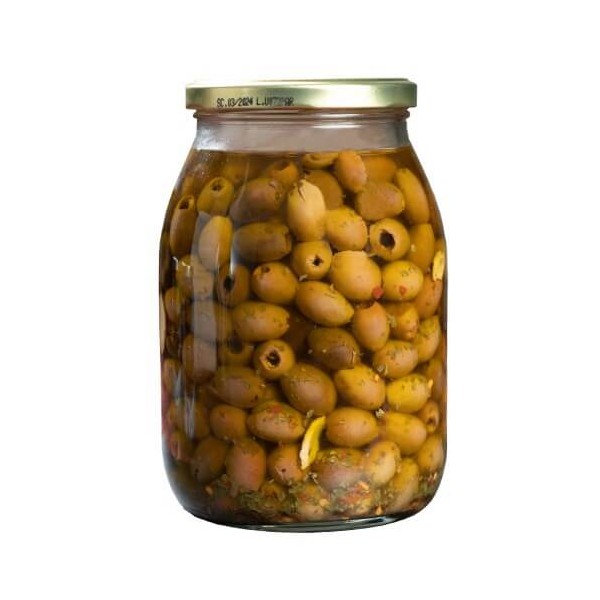 Olive peranzana da tavola denocciolate  condite - vaso da 1062 ml