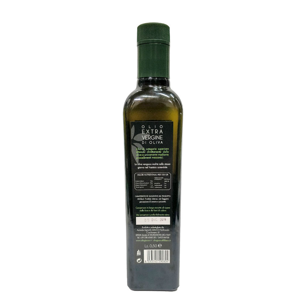 6 bottiglie - Olio EVO 0,5 lt con tappo antirabocco