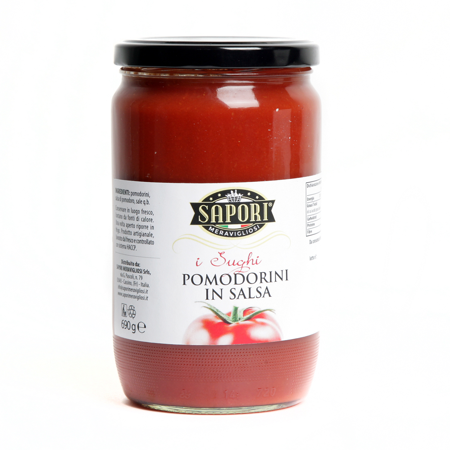 Barattolo da 690 g. Pomodorini in salsa della Daunia