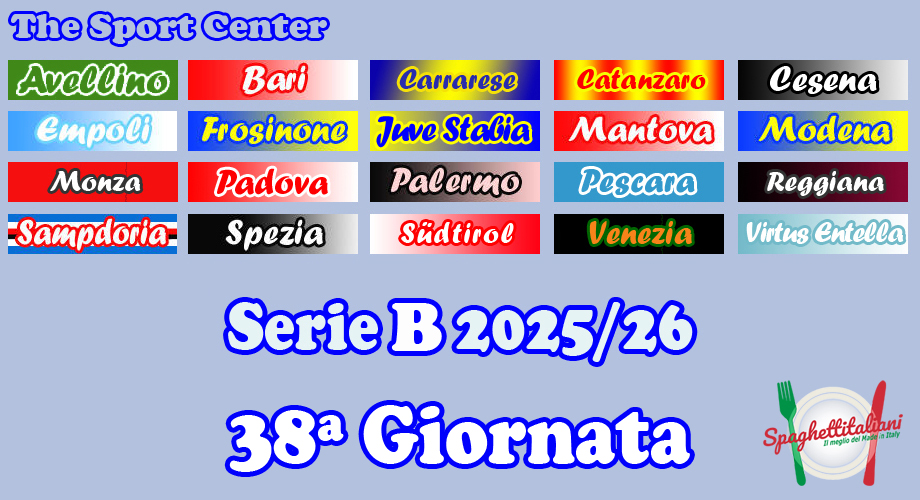38ª Giornata Campionato di Calcio di Serie B
